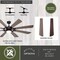 Vaxcel Burlington 68-in Bronze Farmhouse Windmill Indoor Outdoor Ceiling Fan with LED Light Kit and Remote F0092 - alternate 3